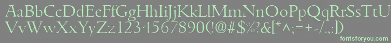 GoudyitalianlhRegular Font – Green Fonts on Gray Background