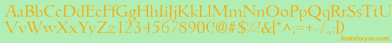 GoudyitalianlhRegular Font – Orange Fonts on Green Background