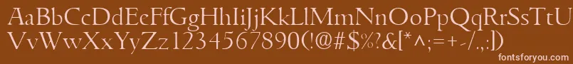 GoudyitalianlhRegular Font – Pink Fonts on Brown Background
