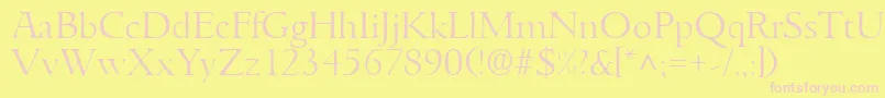 Шрифт GoudyitalianlhRegular – розовые шрифты на жёлтом фоне
