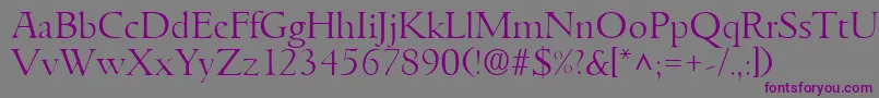 GoudyitalianlhRegular Font – Purple Fonts on Gray Background