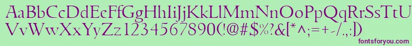 GoudyitalianlhRegular Font – Purple Fonts on Green Background