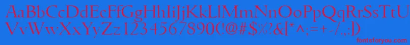 GoudyitalianlhRegular Font – Red Fonts on Blue Background