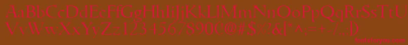 GoudyitalianlhRegular Font – Red Fonts on Brown Background