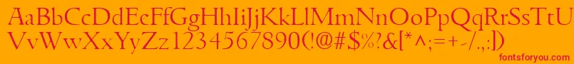 フォントGoudyitalianlhRegular – オレンジの背景に赤い文字