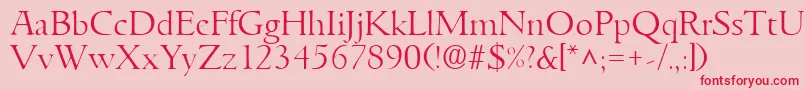 GoudyitalianlhRegular-Schriftart – Rote Schriften auf rosa Hintergrund