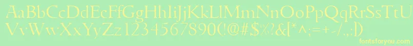 GoudyitalianlhRegular Font – Yellow Fonts on Green Background
