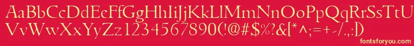 GoudyitalianlhRegular Font – Yellow Fonts on Red Background