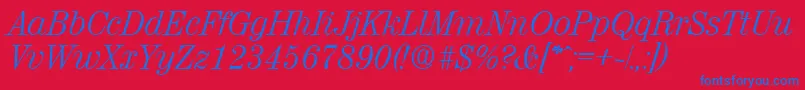 ValenciaLightita Font – Blue Fonts on Red Background