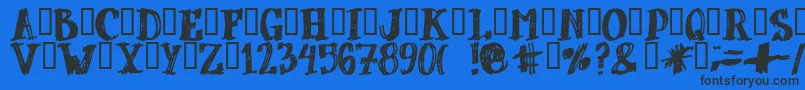 Dubbel ffy Font – Black Fonts on Blue Background