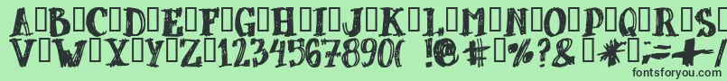 Dubbel ffy Font – Black Fonts on Green Background