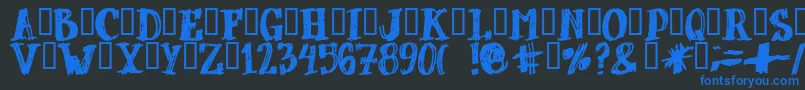 Dubbel ffy Font – Blue Fonts on Black Background