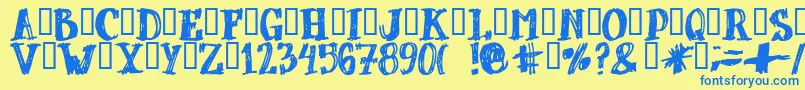 Dubbel ffy Font – Blue Fonts on Yellow Background