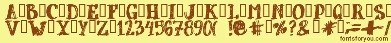 Dubbel ffy Font – Brown Fonts on Yellow Background