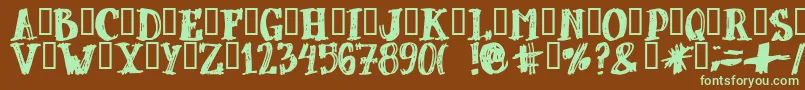 Dubbel ffy Font – Green Fonts on Brown Background