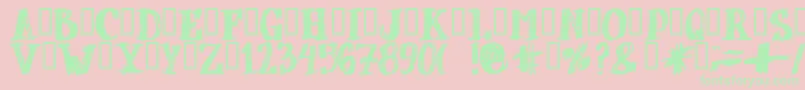 Dubbel ffy Font – Green Fonts on Pink Background