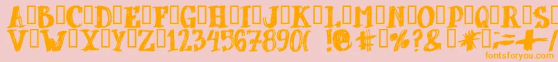 Dubbel ffy-Schriftart – Orangefarbene Schriften auf rosa Hintergrund