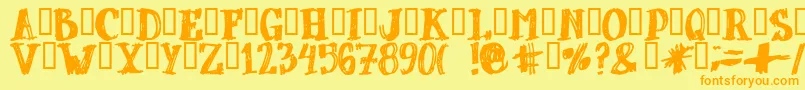 Czcionka Dubbel ffy – pomarańczowe czcionki na żółtym tle