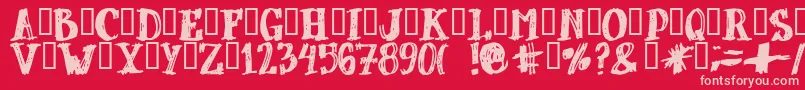 Dubbel ffy Font – Pink Fonts on Red Background