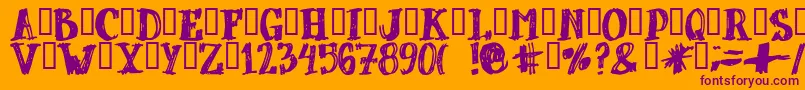 Dubbel ffy Font – Purple Fonts on Orange Background