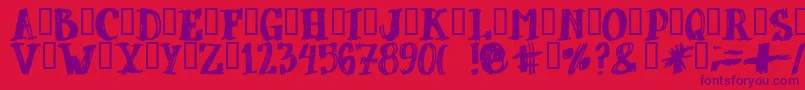 Dubbel ffy Font – Purple Fonts on Red Background