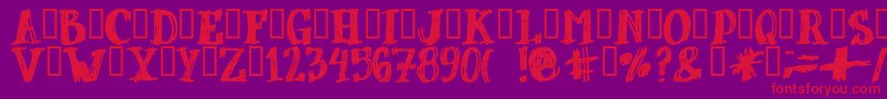 Dubbel ffy Font – Red Fonts on Purple Background