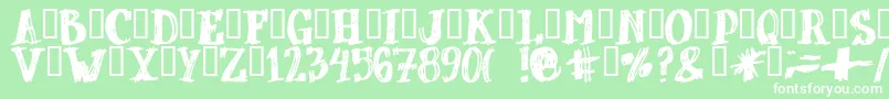 Dubbel ffy Font – White Fonts on Green Background