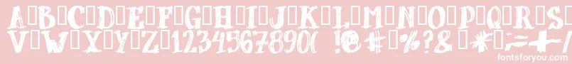 Fonte Dubbel ffy – fontes brancas em um fundo rosa