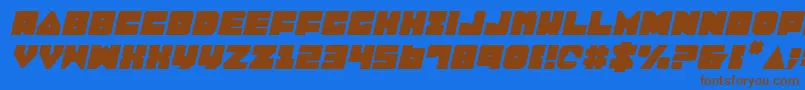 Lobotommyi Font – Brown Fonts on Blue Background