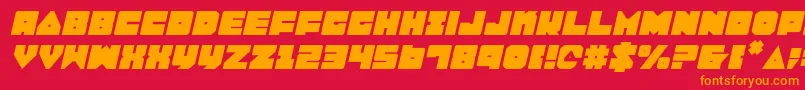 Lobotommyi-Schriftart – Orangefarbene Schriften auf rotem Hintergrund