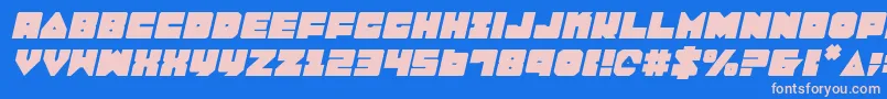 Lobotommyi-Schriftart – Rosa Schriften auf blauem Hintergrund