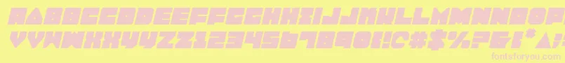 フォントLobotommyi – ピンクのフォント、黄色の背景