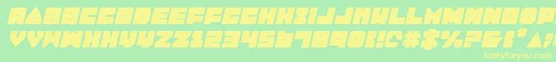 Lobotommyi-Schriftart – Gelbe Schriften auf grünem Hintergrund