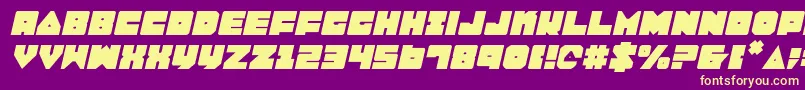 Lobotommyi Font – Yellow Fonts on Purple Background