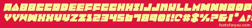 フォントLobotommyi – 黄色の文字、赤い背景