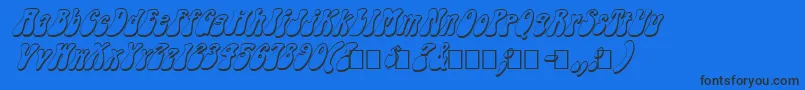 FzJazzy143DItalic-Schriftart – Schwarze Schriften auf blauem Hintergrund