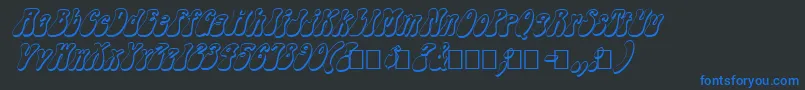 FzJazzy143DItalic Font – Blue Fonts on Black Background