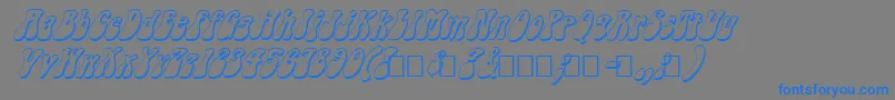 FzJazzy143DItalic-Schriftart – Blaue Schriften auf grauem Hintergrund