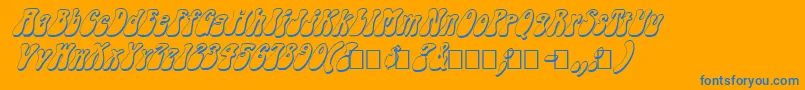 FzJazzy143DItalic Font – Blue Fonts on Orange Background