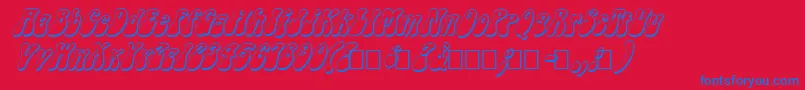 FzJazzy143DItalic Font – Blue Fonts on Red Background