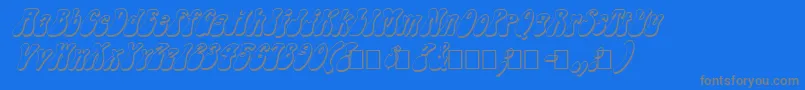 Czcionka FzJazzy143DItalic – szare czcionki na niebieskim tle