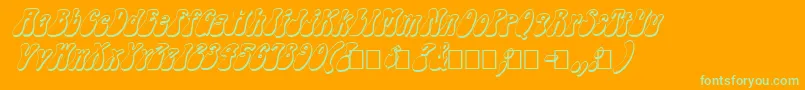 FzJazzy143DItalic Font – Green Fonts on Orange Background