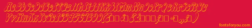 FzJazzy143DItalic Font – Orange Fonts on Red Background