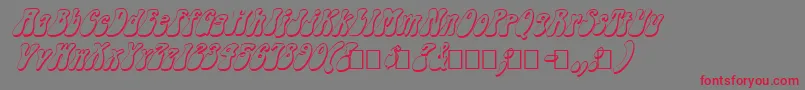 FzJazzy143DItalic Font – Red Fonts on Gray Background