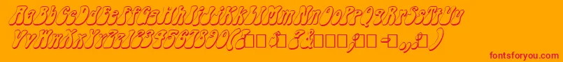 フォントFzJazzy143DItalic – オレンジの背景に赤い文字