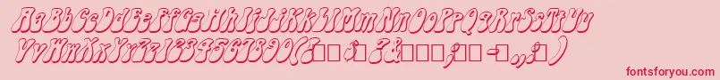 FzJazzy143DItalic Font – Red Fonts on Pink Background