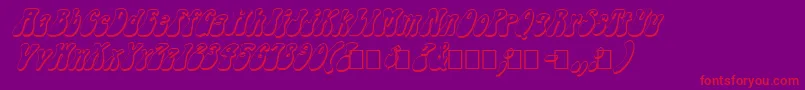 FzJazzy143DItalic-Schriftart – Rote Schriften auf violettem Hintergrund