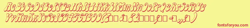 FzJazzy143DItalic Font – Red Fonts on Yellow Background