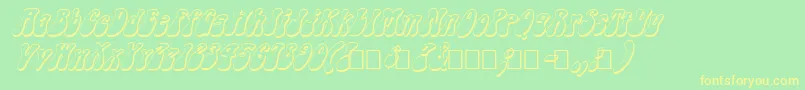 FzJazzy143DItalic Font – Yellow Fonts on Green Background