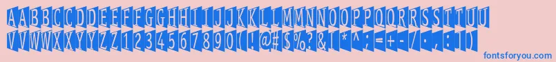 Stageglyphs Font – Blue Fonts on Pink Background